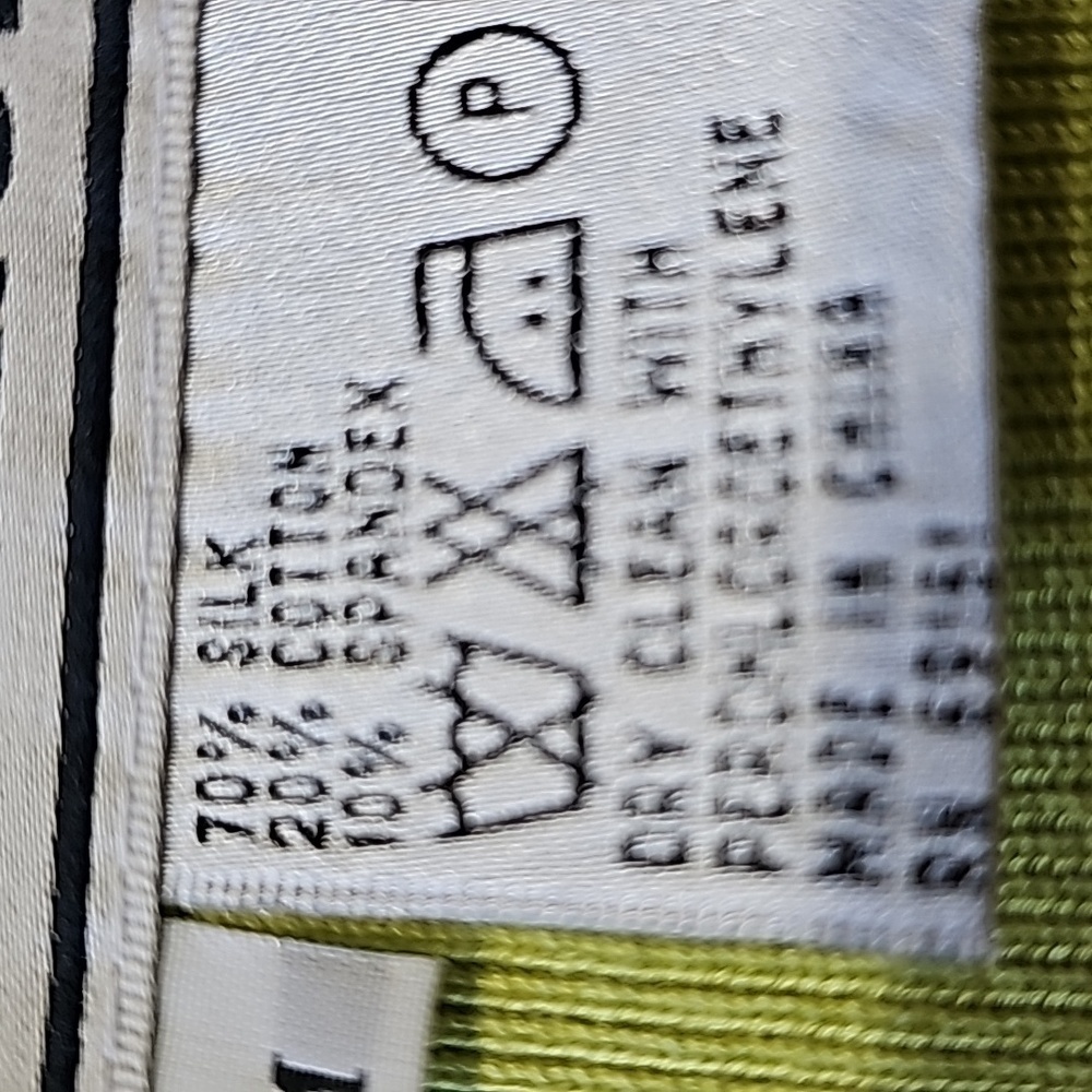 CARLISLE Cardegan sweater, size medium, ‎ green. 70% silk, 20% cotton 10%. - Picture 7 of 8